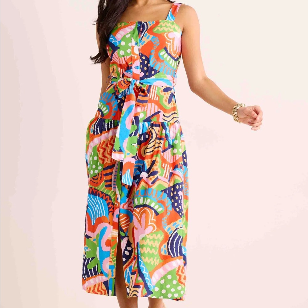 Colorful Abstract Print Women's Dress
